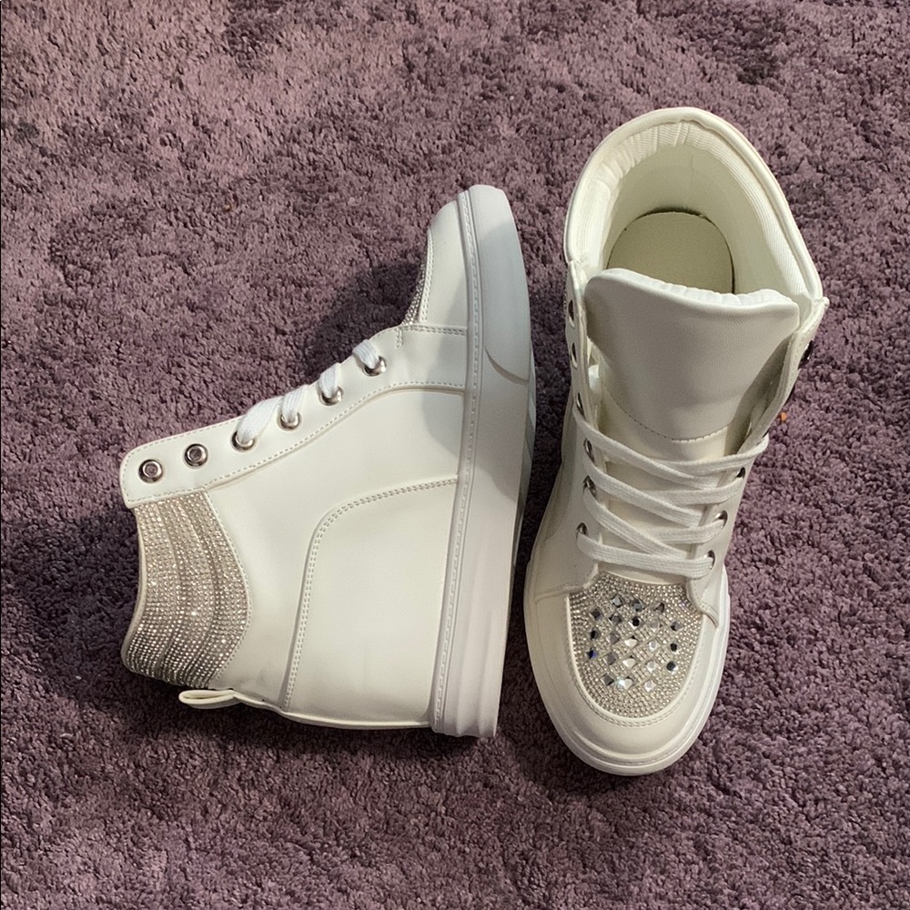 Stylish White High-Top Sneakers